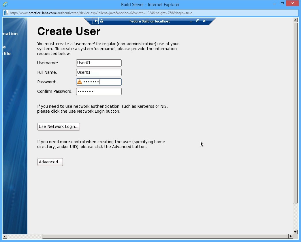 Practice Labs screenshot.